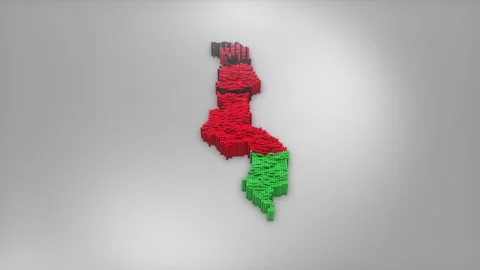 Malawi Map with Flag Intro Background Stock Footage 315164510