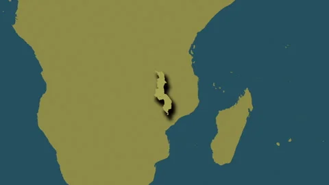 Malawi map - glide. Shadow. Pattern. Stock Footage 273308268