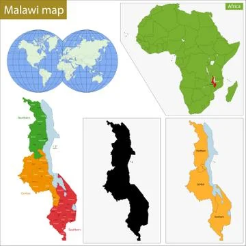 Malawi map Stock Illustration