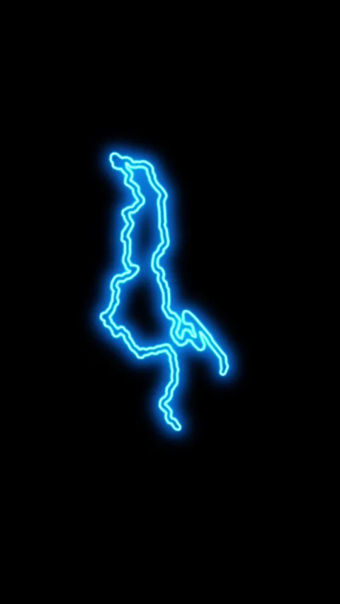 Malawi Map Outline Neon Lights Stock Footage 333056856