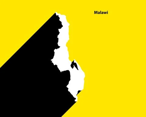 Malawi Map on retro poster with long shadow Illustrazione stock