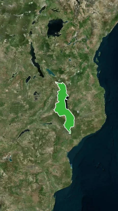 Malawi National Border Vertical Map Topography Animation 4K 스톡 동영상 329917913