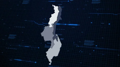 Malawi network map Stock Footage 87977241