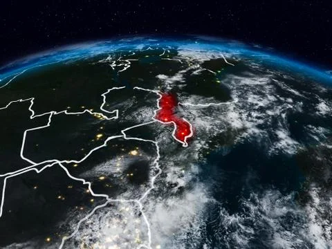 Malawi at night Stock Illustration
