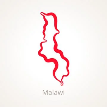 Malawi - Outline Map Stock Illustration