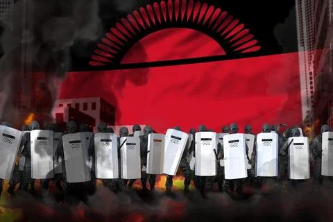 Malawi protest fighting concept Stock-Illustration