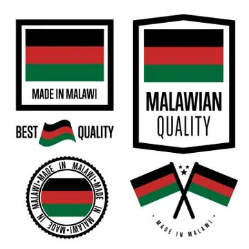Malawi quality label set for goods Stock Illustration