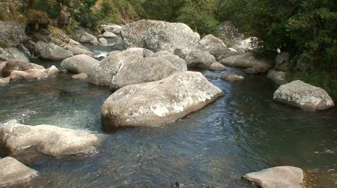 Malawi: rocks in a mountain river Stock Footage 420761