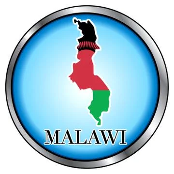 Malawi Round Button Stock Illustration