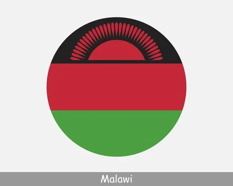 Malawi Round Flag Stock Illustration