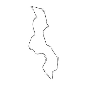 Malawi simplified sketch map Stock Illustration