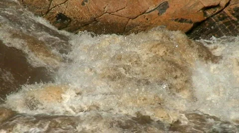 Malawi: stream of water in mountain river 1 Stock Footage 685876