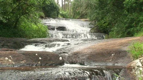 Malawi: stream of water in mountain river 6 Stock Footage 732431