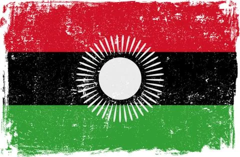 Malawi Vector Flag on White Stock Illustration
