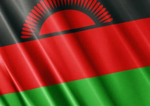 Malawi waving flag close Stock Photos