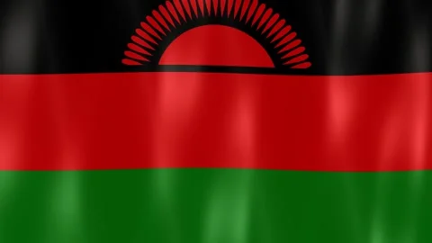 Malawi Waving National Flag - Digital Graphics - 4K Stock Footage 346182376