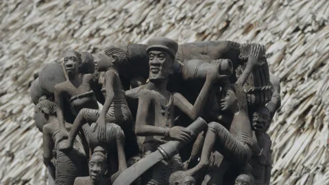 Malawi Wood Carving Close Up Stock Footage 133224873