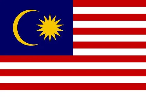 Malay flag vector icon. The flag of Malaysia. Stock Illustration