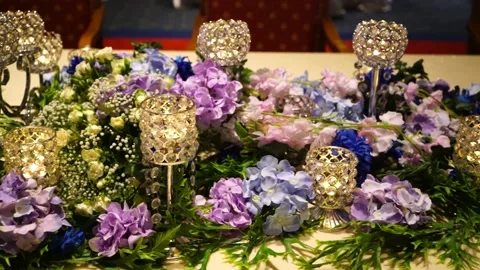 Malay Wedding Table Decoration Stock Footage 146079279