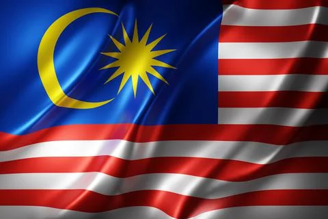 Malaysia 3d flag Stock Illustration