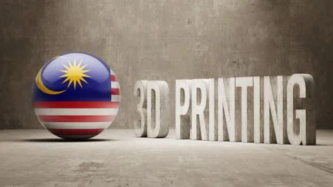Malaysia.  3d Printing Concept 스톡 일러스트