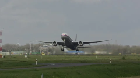 Malaysia Airlines Boeing 777 taking off Stock Footage