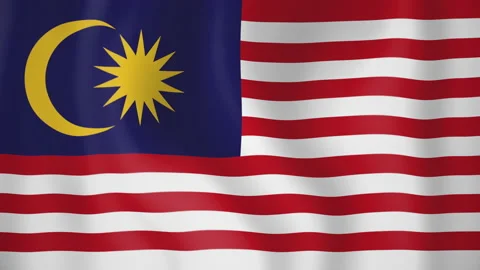 Malaysia animated flag. Seamless loop. 4K Stock Footage 145445674