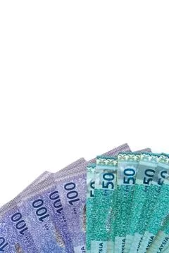 Malaysia big value banknotes, RM 50 and RM 100 Stock Photos