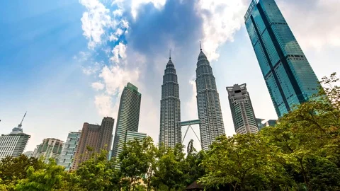 Malaysia Cityscape 4K Time Lapse (tilt up) Stock Footage 95010728