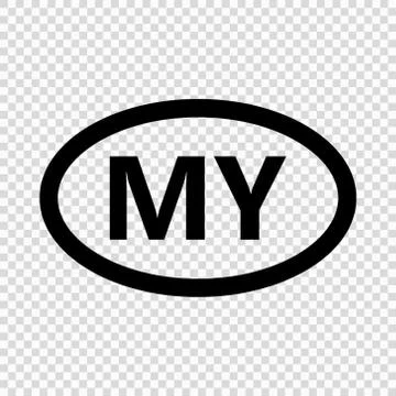 Malaysia code symbol. short country name. Domain name Stock-Illustration