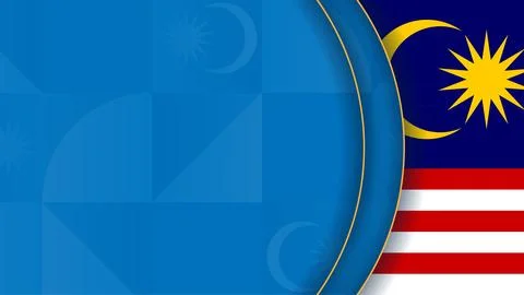 Malaysia day presentation background with flag and yellow circle Stock Illustration