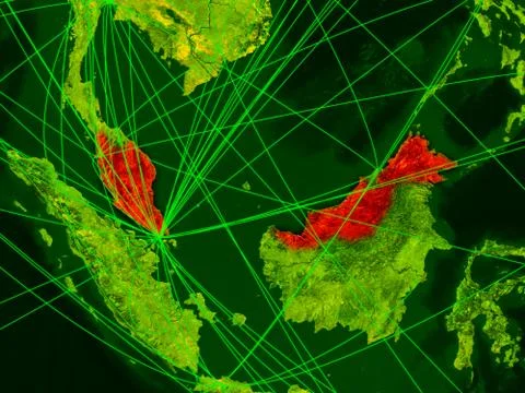 Malaysia on digital map Stock Illustration