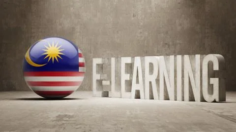 Malaysia. E-Learning  Concept 스톡 일러스트