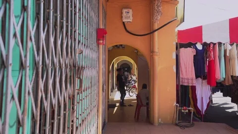 Malaysia Five Foot Sidewalk During Deepavali Eve Video stock 83605988