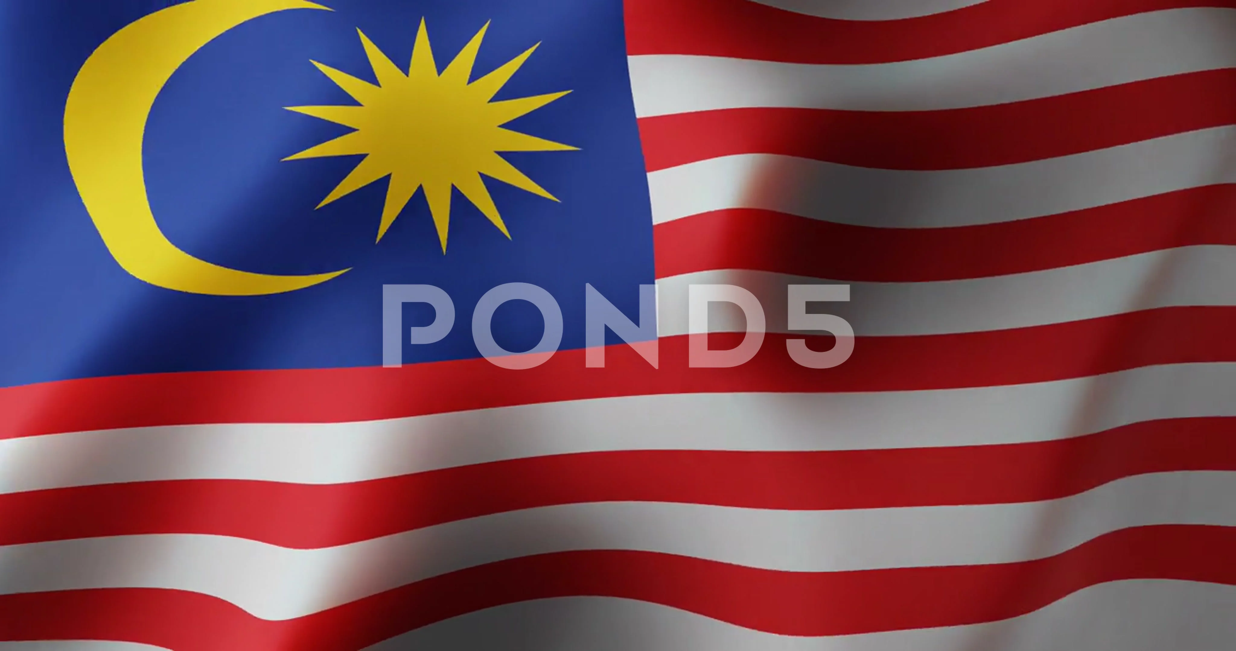 Malaysia berkibar bendera video Lukisan Gambar