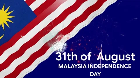 Malaysia Flag August 31 Independence Day Text Animation Waving Fabric Backgroun Stock Footage 339543330