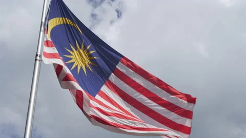 Malaysia flag blowing in the wind 스톡 동영상 172234117