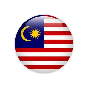 Malaysia flag on button 스톡 일러스트