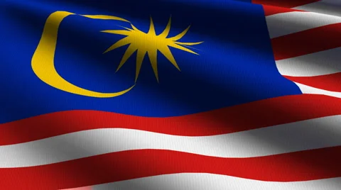 Malaysia flag close-up Stock Footage 884630