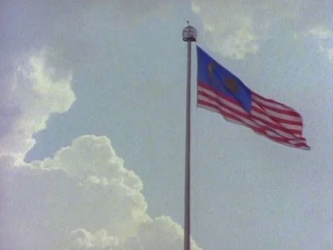 Malaysia flag with cloud waving in the wind Video stock 79881403