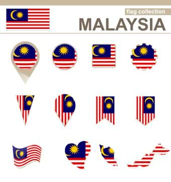 Malaysia Flag Collection Stock Illustration