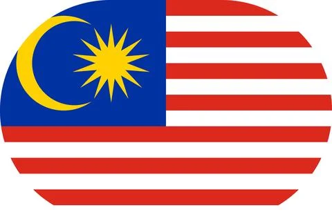Malaysia flag in flat oval design 스톡 일러스트