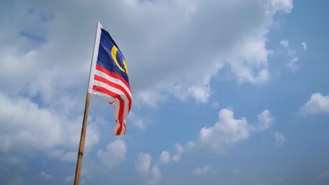 Malaysia flag Stock Footage 114343569
