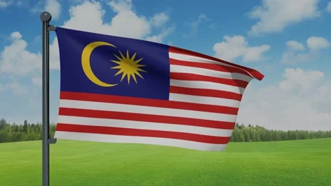 Malaysia Flag Stock Footage 153254870