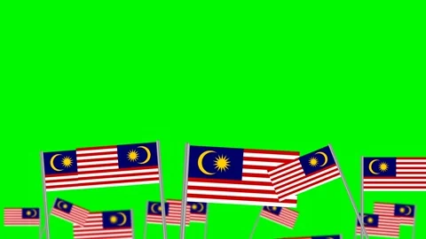 Malaysia flag on green screen Stock Footage 199912173