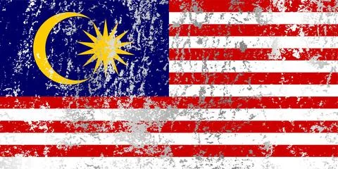 Malaysia flag with grunge effect. Stock Illustration