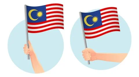 Malaysia flag in hand icon Illustrazione stock