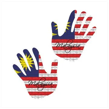 Malaysia flag hand vector Stock Illustration