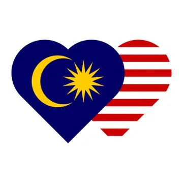 Malaysia flag - heart shape Stock Illustration