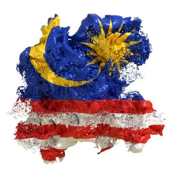 Malaysia flag liquid Stock Illustration